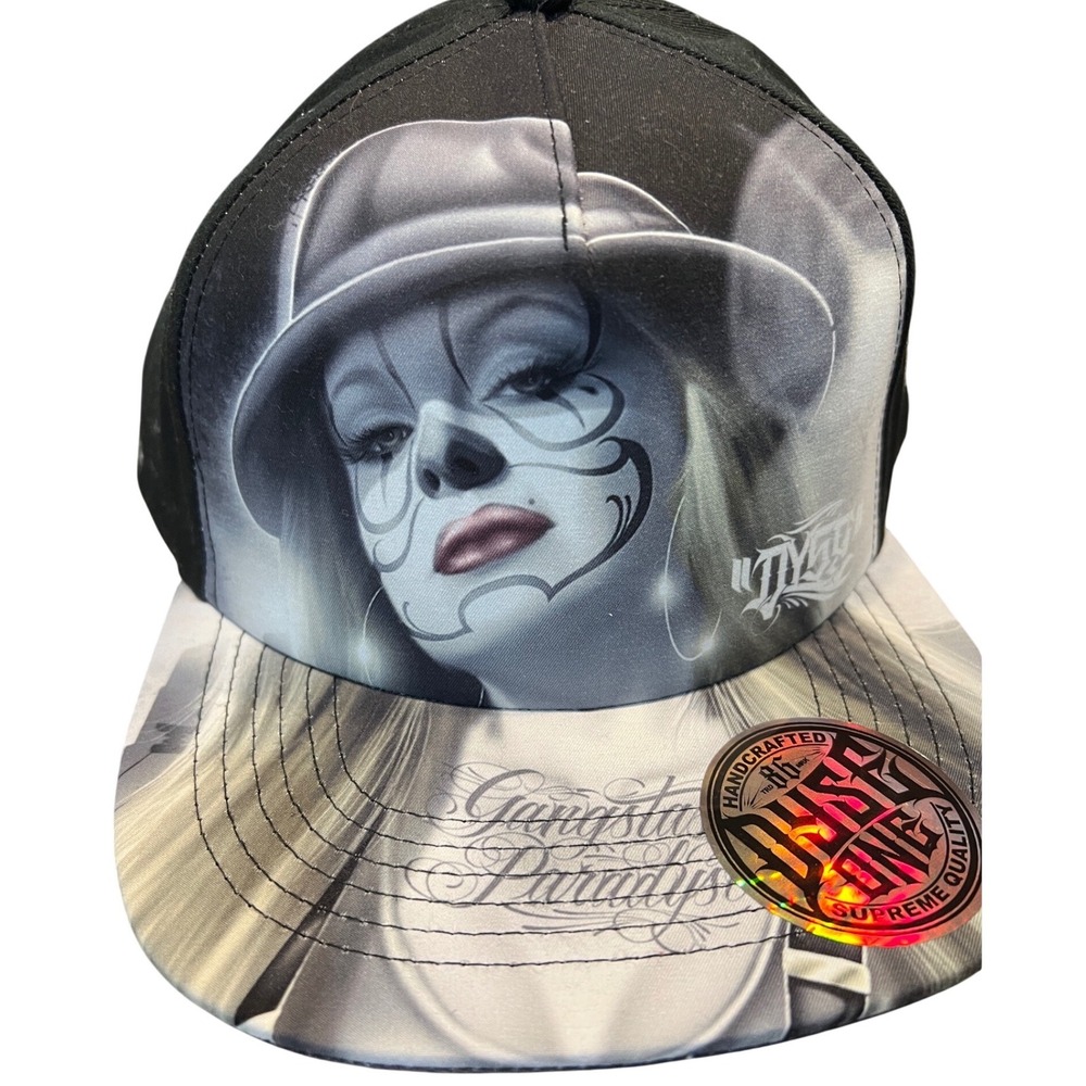 Dyse One Gangsta Paradise Snapback Hat Black Chicana Clown Girl FB91771VWQ OSFM